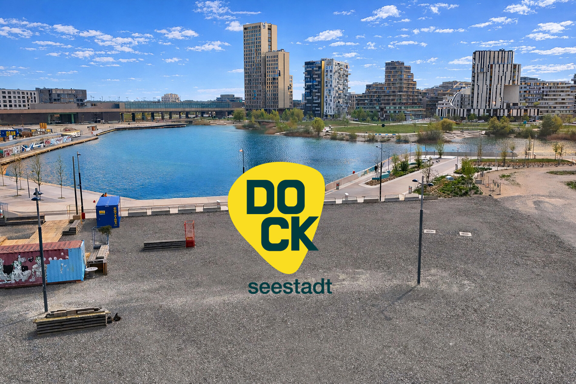 Blick über das DOCK Seestadt